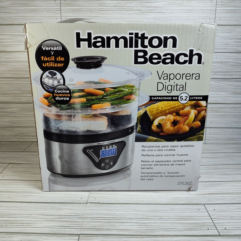 Hamilton Beach Digital Food Steamer 5.5 Quart 2 Tier Stackable Model #37530Z NEW - Picture 4 of 9